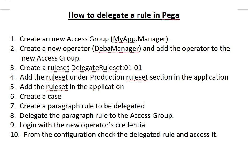 How to Delegate a rule in Pega